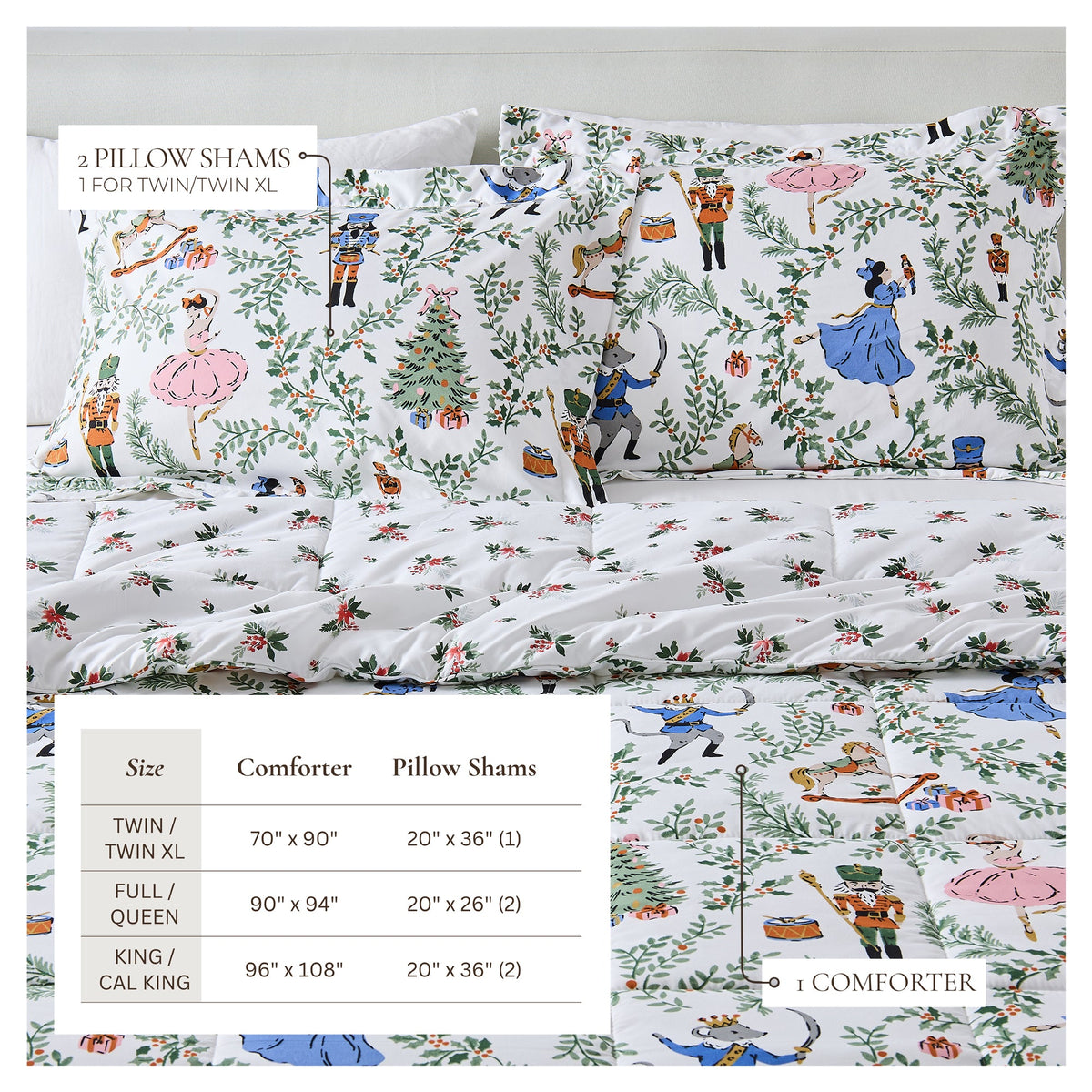 Reversible Christmas Comforter and Sham Set - Holiday / Lodge Odette Collection