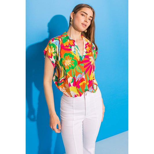 SWEET DREAMS FLORAL WOVEN TOP