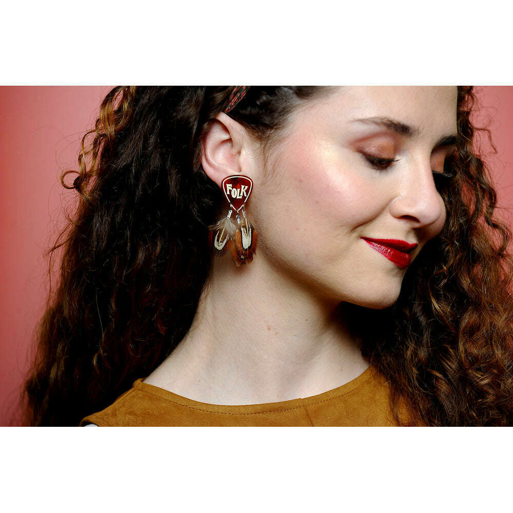 Folk Guitar Pick Earrings by Laliblue