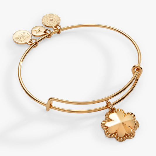 a gold bracelet with charms