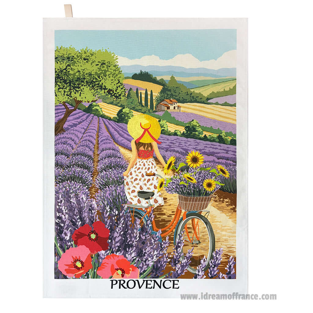 French kitchen towel - Printed cotton - Provence Lavender Hills  | Label France