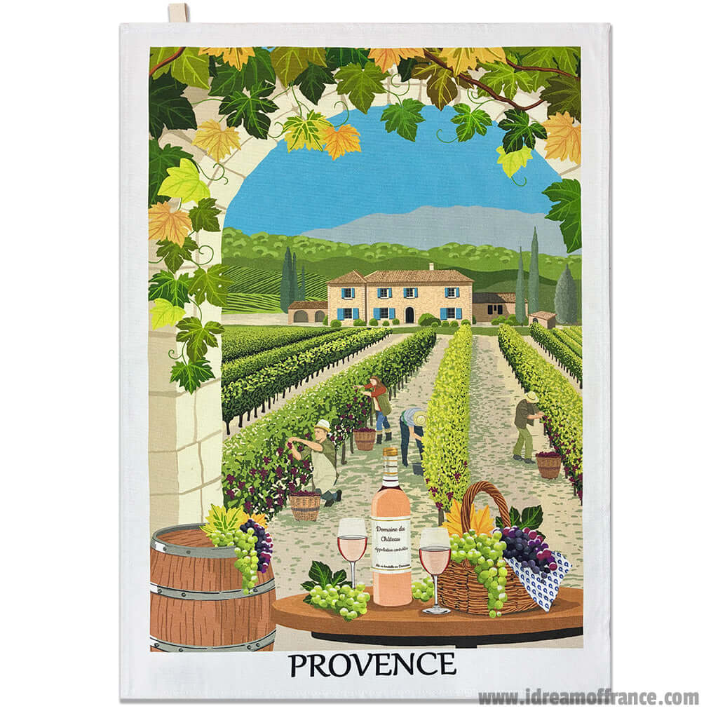 French kitchen towel - Printed cotton - Provence Winery  | Label France