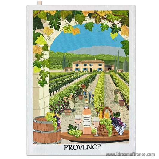 French kitchen towel - Printed cotton - Provence Winery  | Label France