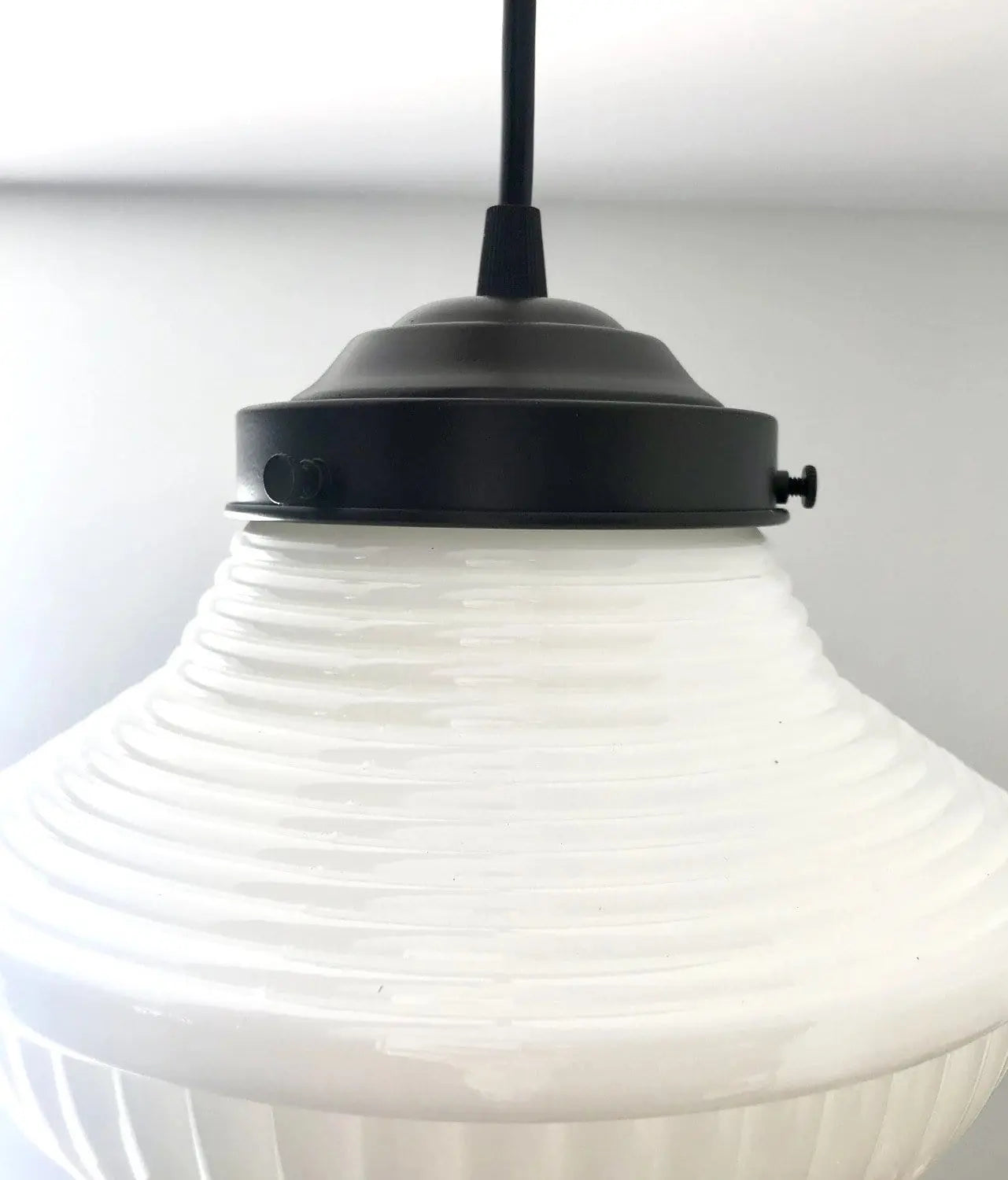 Vintage Traditional Milk Glass Pendant Light | 8.25"