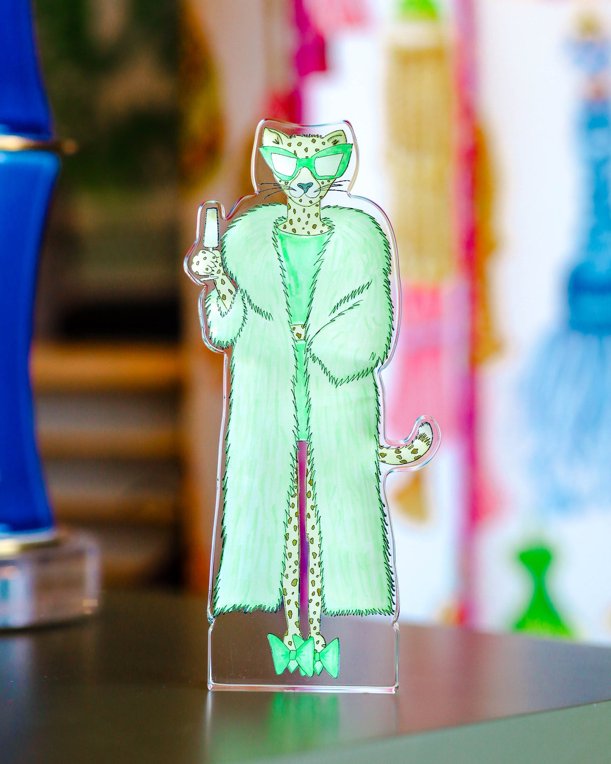a cat figurine on a table