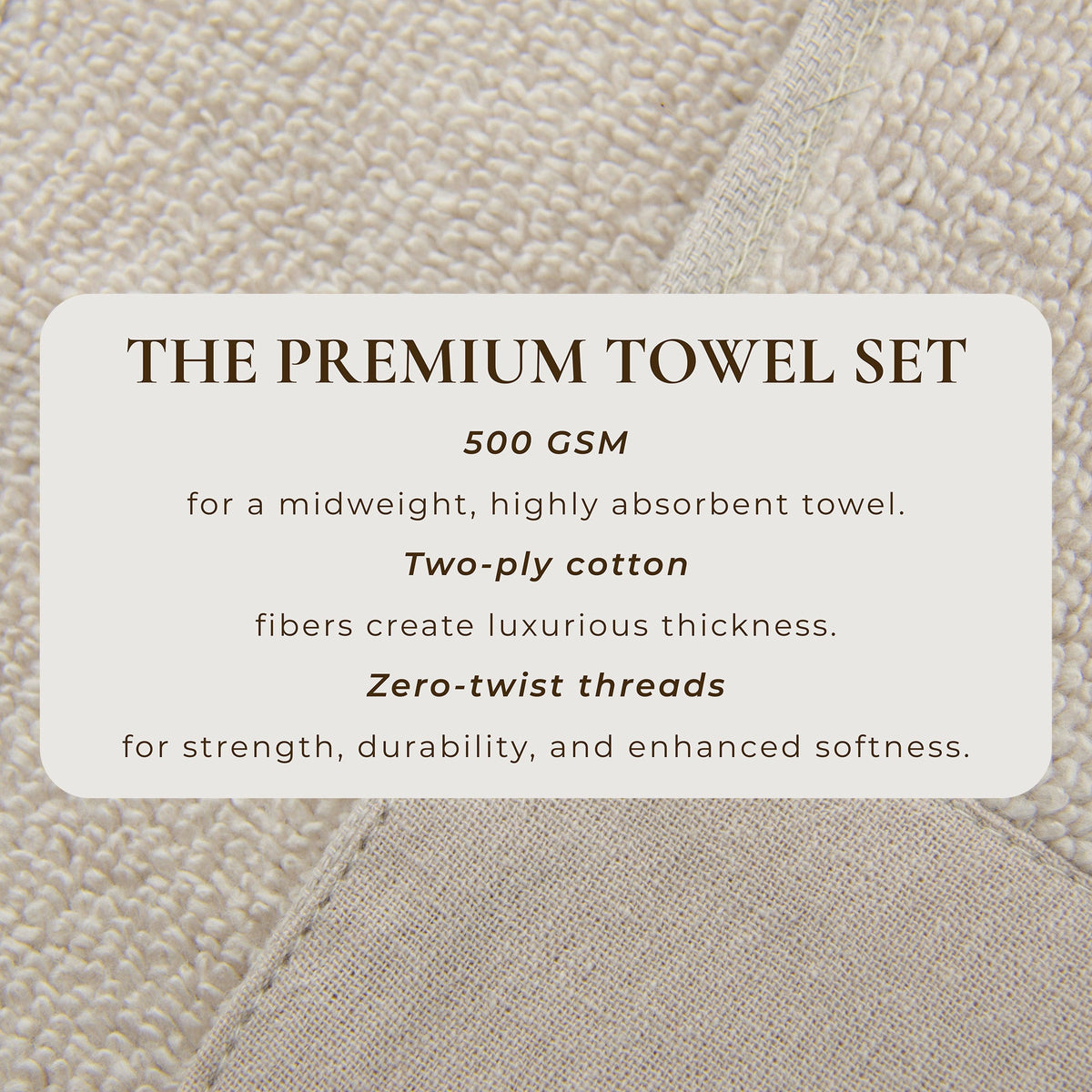 Cotton Linen-Like Border 6-Piece Towel Set - Priya Collection