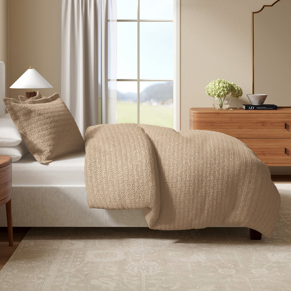 100% Cotton Honeycomb Waffle Duvet Set - Mattea Collection