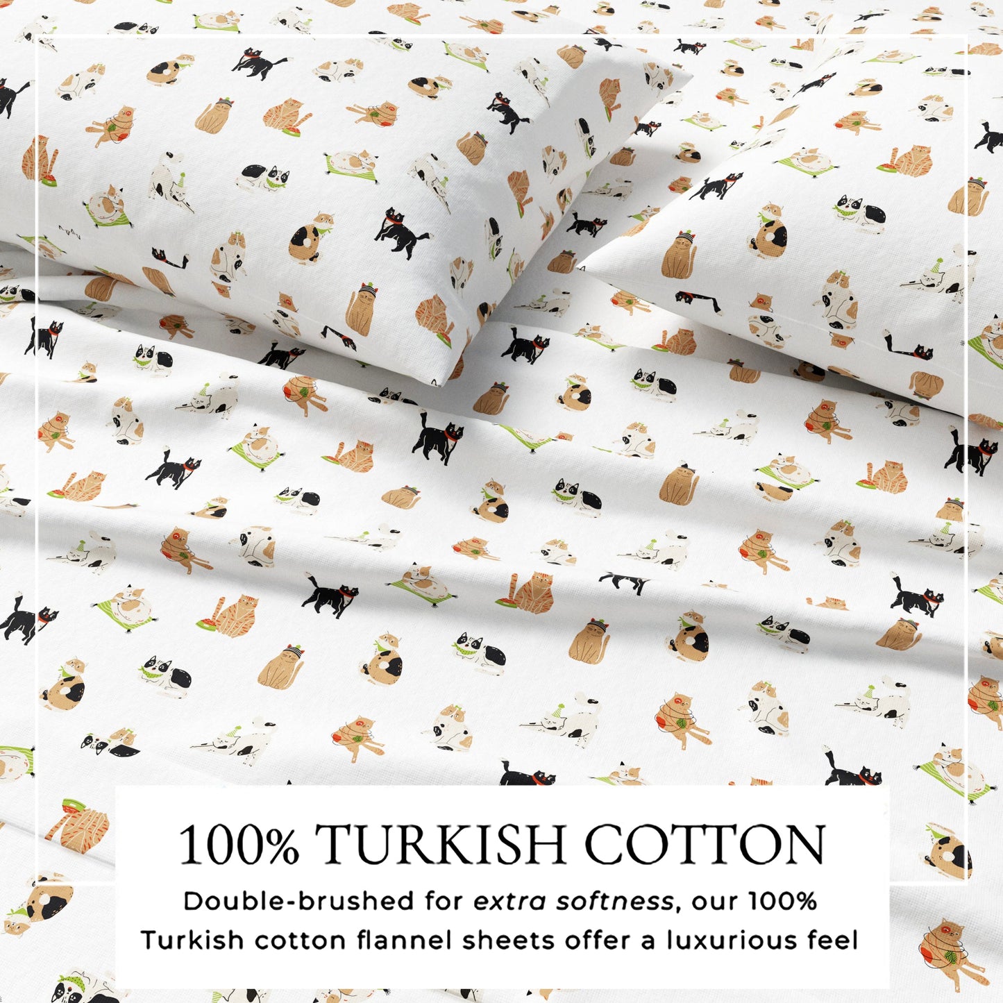 Turkish Cotton Christmas Flannel Sheet - Whittaker Collection