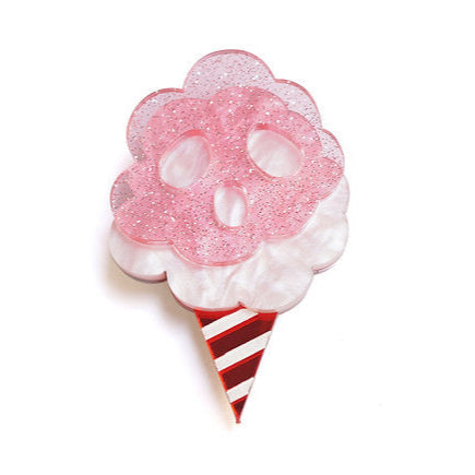 Ghost Cotton Candy Brooch by Laliblue – Retro Kitschy Statement Brooch for Collectors