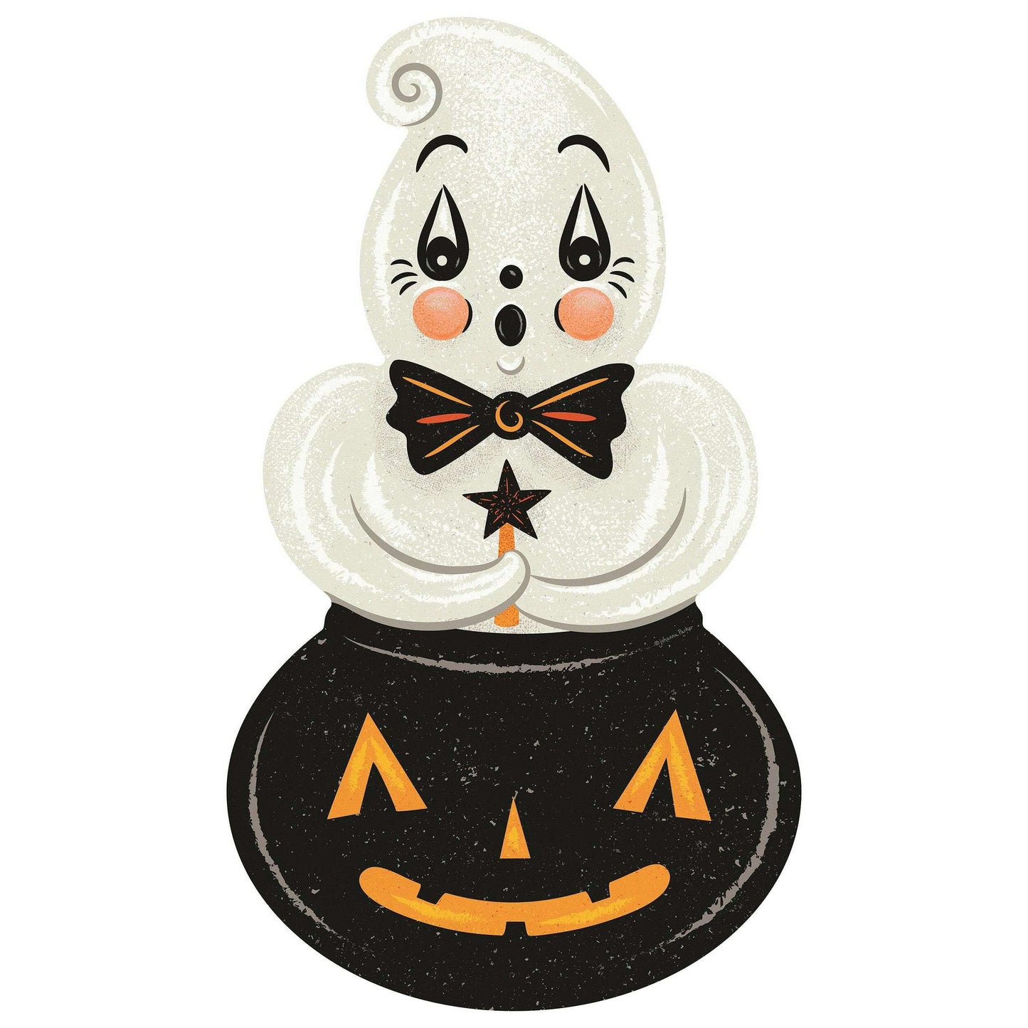 Ghostie in Caudron 56" Die Cut Vinyl Halloween Floor Decor by Johanna Parker