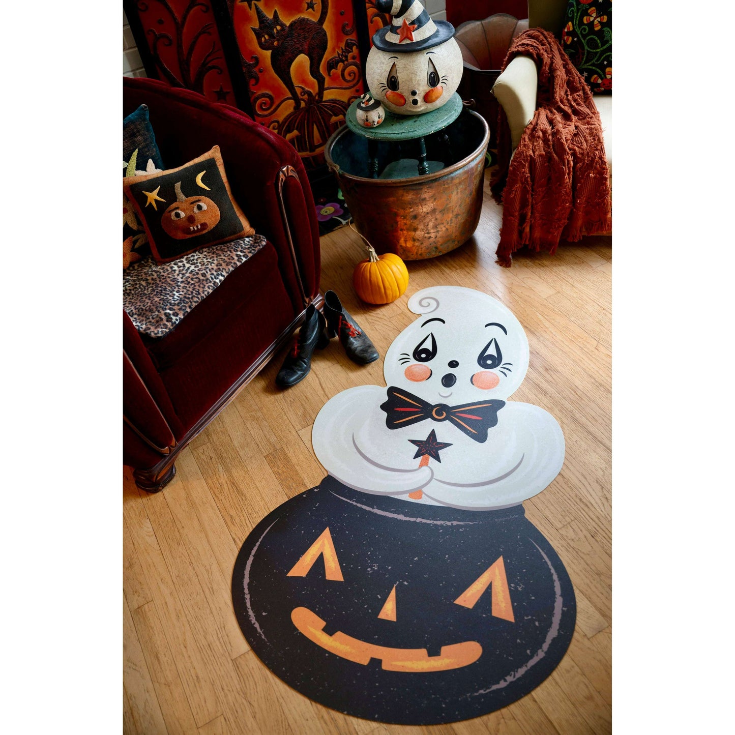 Ghostie in Caudron Die Cut Vinyl 76" Halloween Floor Decor by Johanna Parker