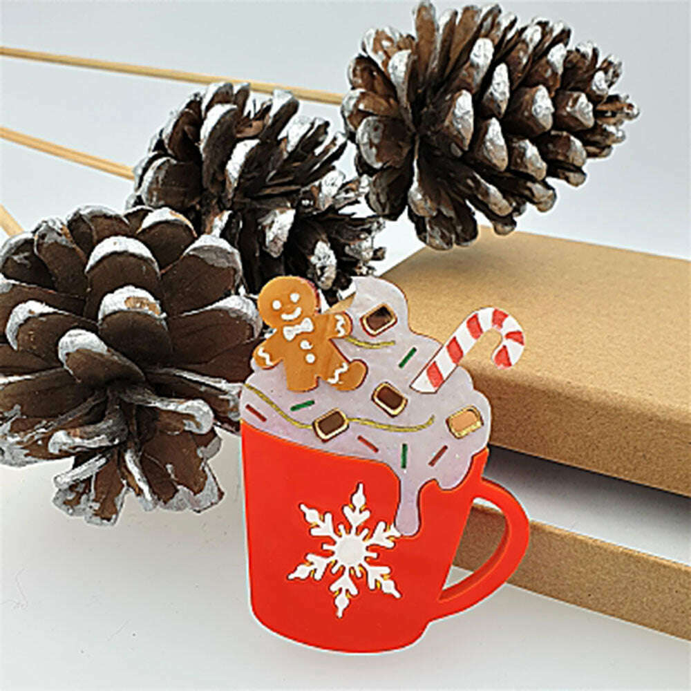 Gingerbread Latte Brooch by Cherryloco