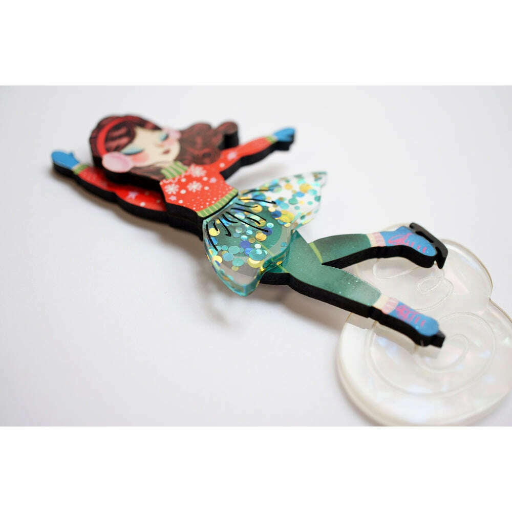 Girl Ice Skating Brooch by Laliblue