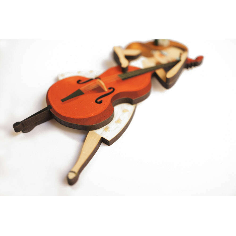 Girl playing the double bass Brooch by Laliblue