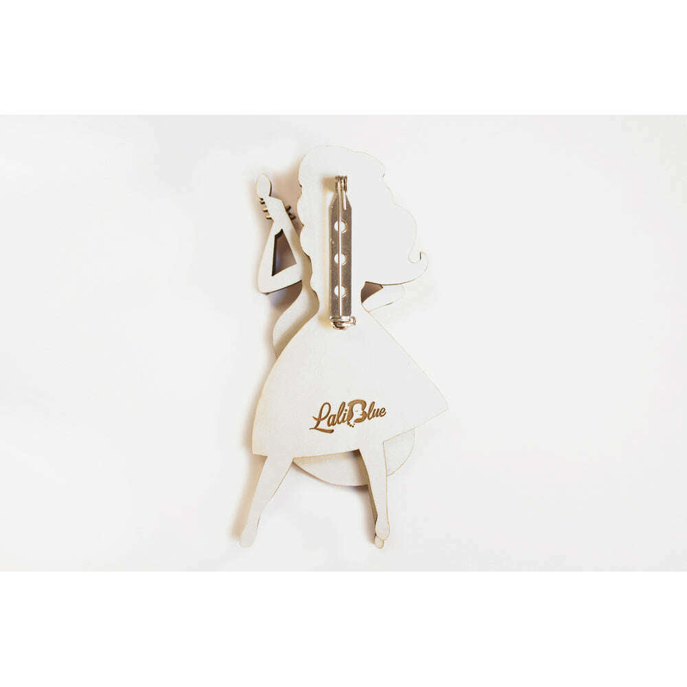 Girl playing the double bass Brooch by Laliblue