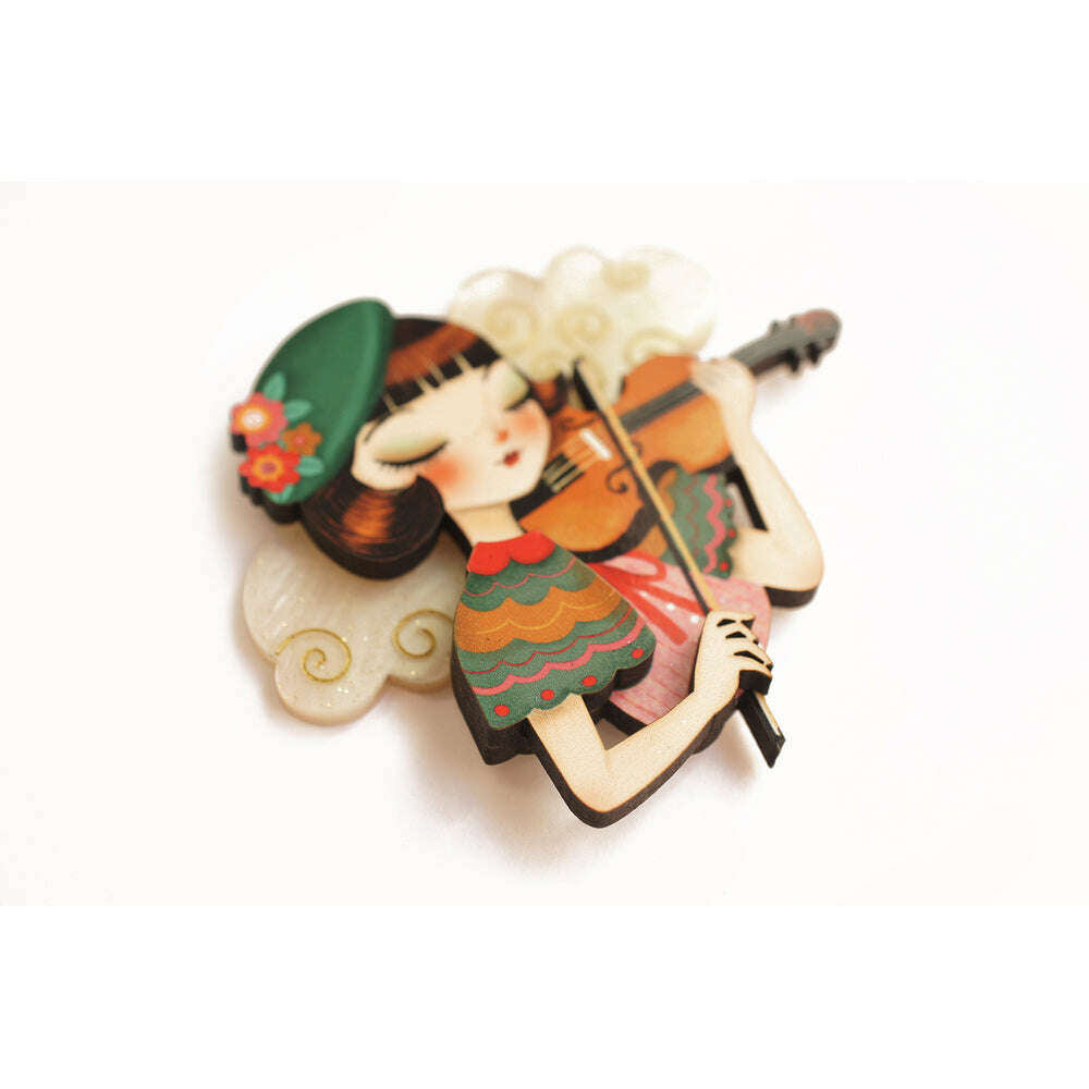 Girl playing the violin Brooch by Laliblue