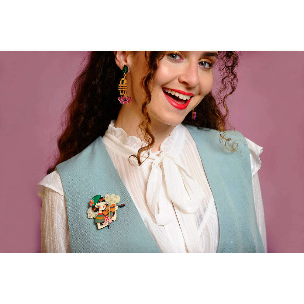 Girl playing the violin Brooch by Laliblue