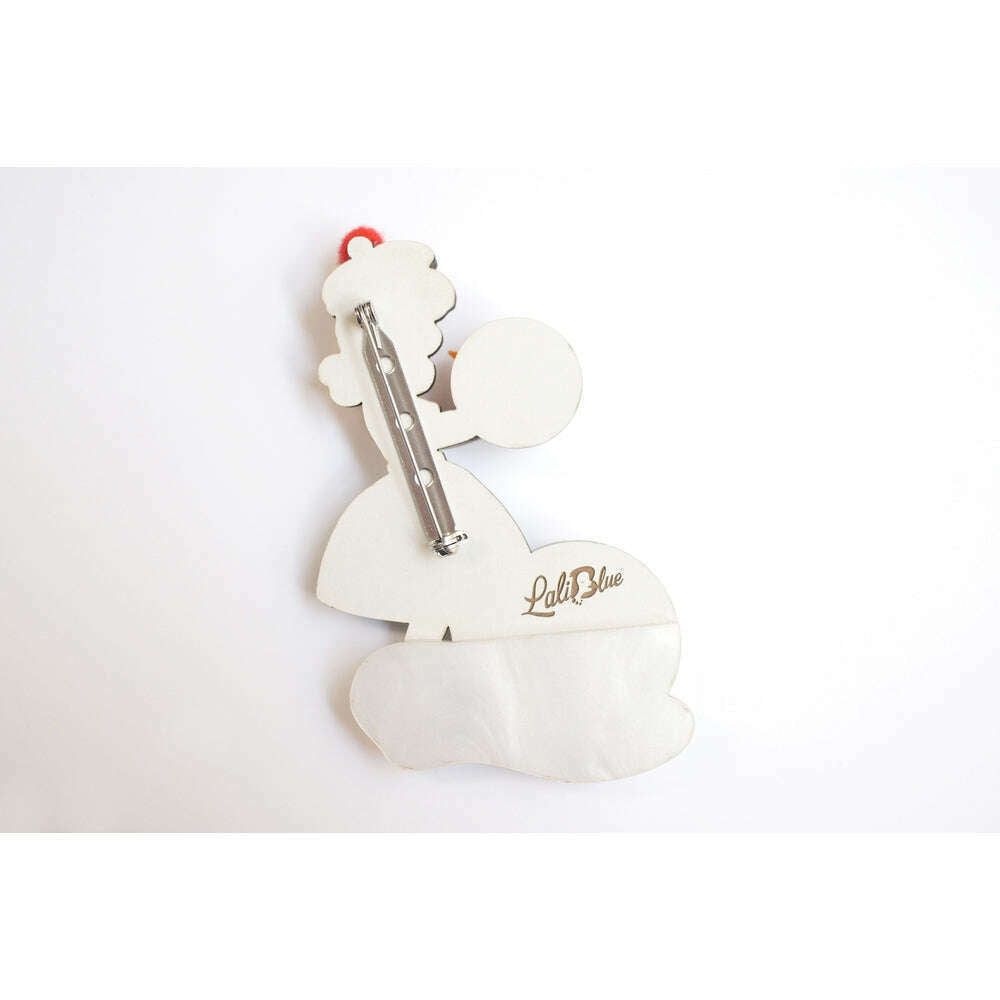 Girl with A Snowman Brooch by Laliblue