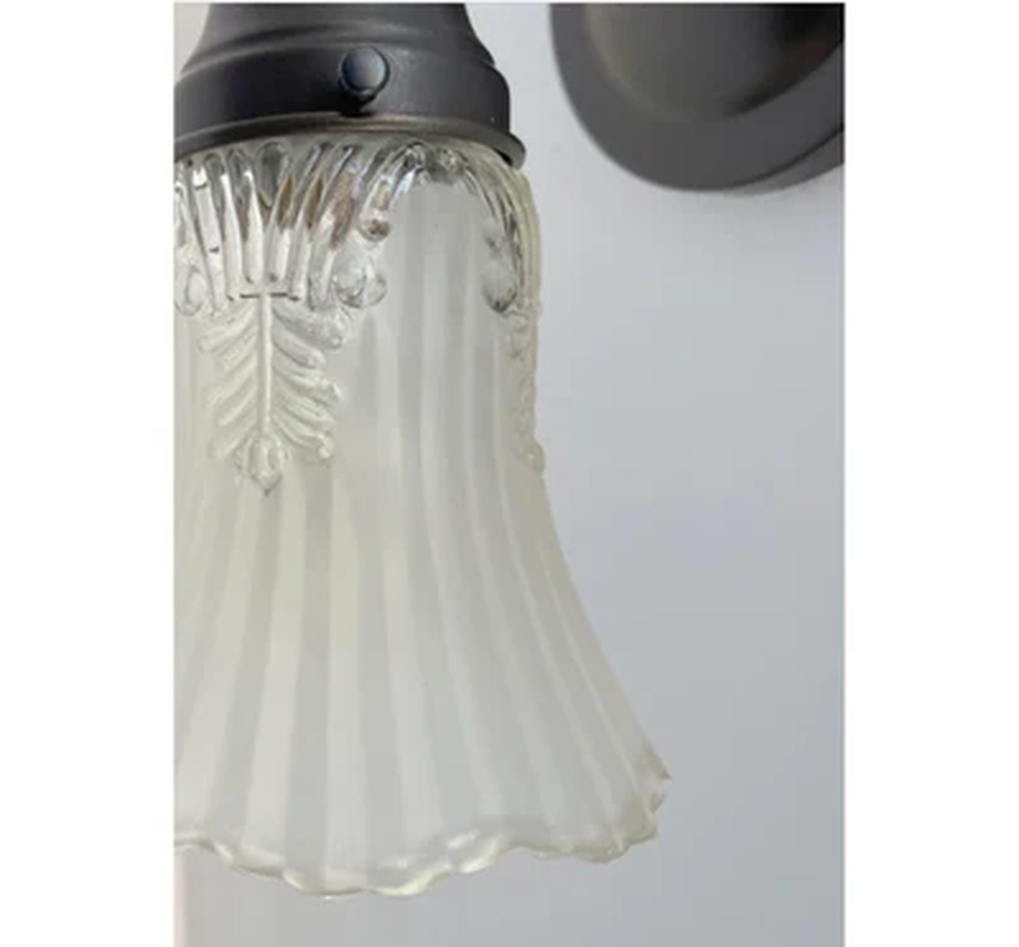 Vanity Sconce Wall Light 1950s Fixture Frost & Clear Antique Vintage Glass
