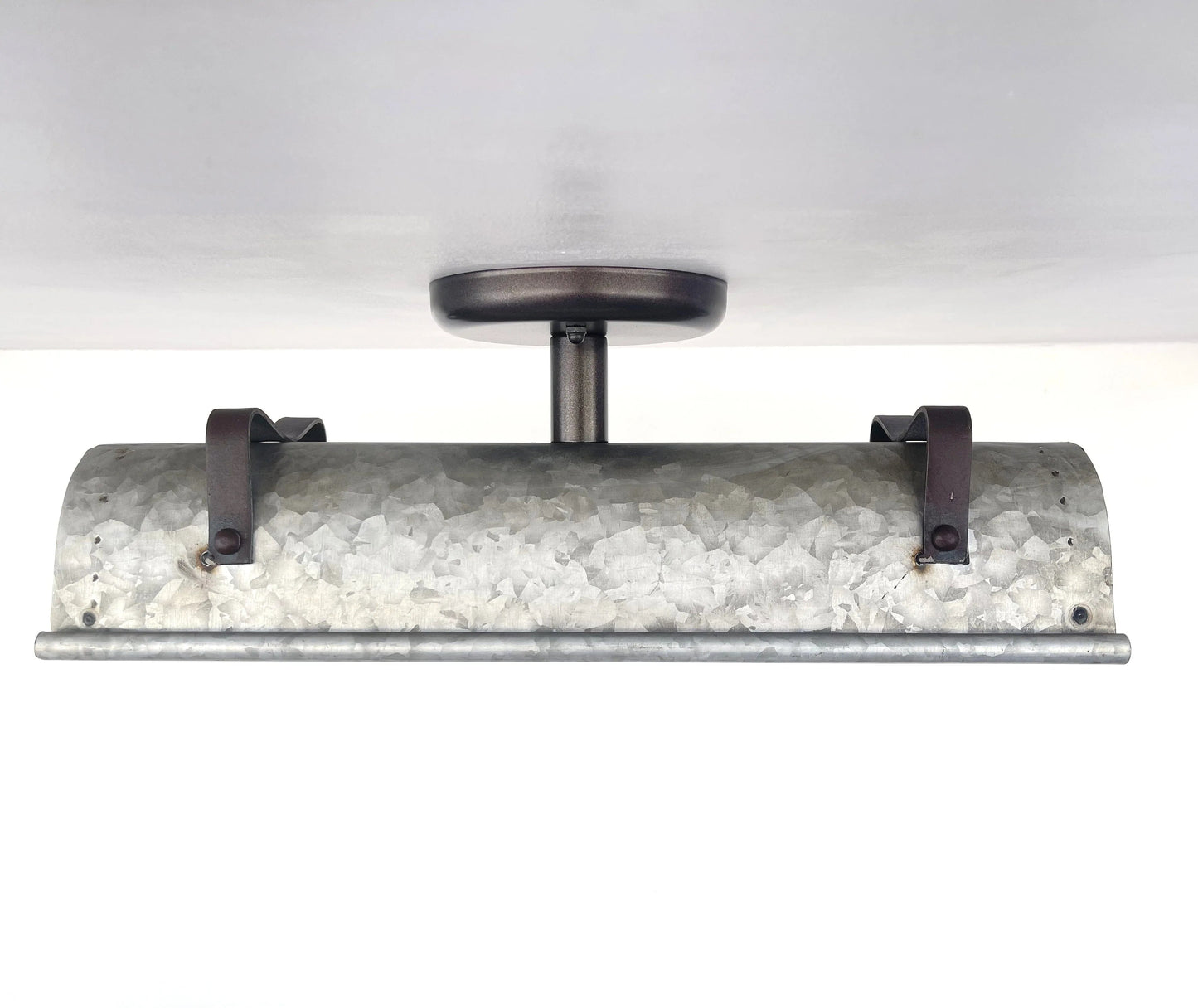 Galvanized Metal Farmhouse Ceiling Light | 17" Flush Mount