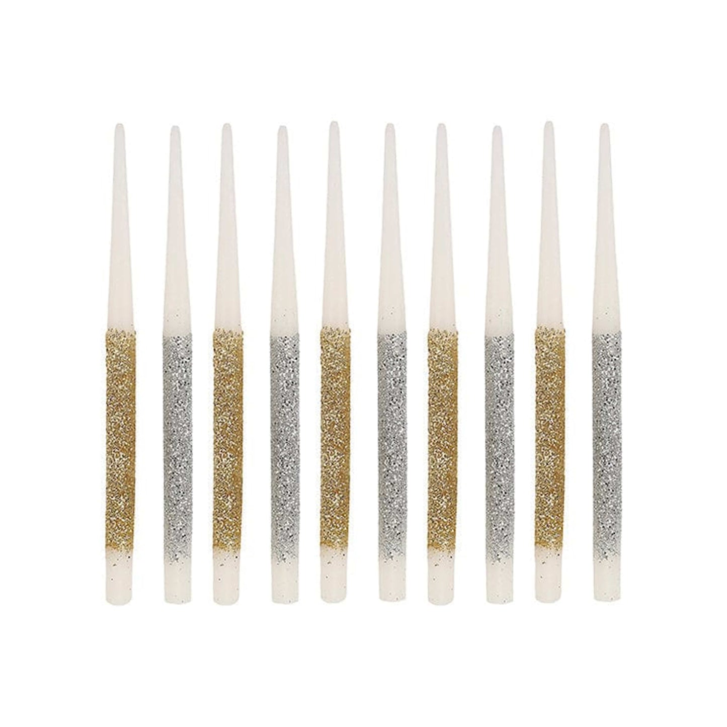 Metallic Glitter Birthday Candles (set of 10)