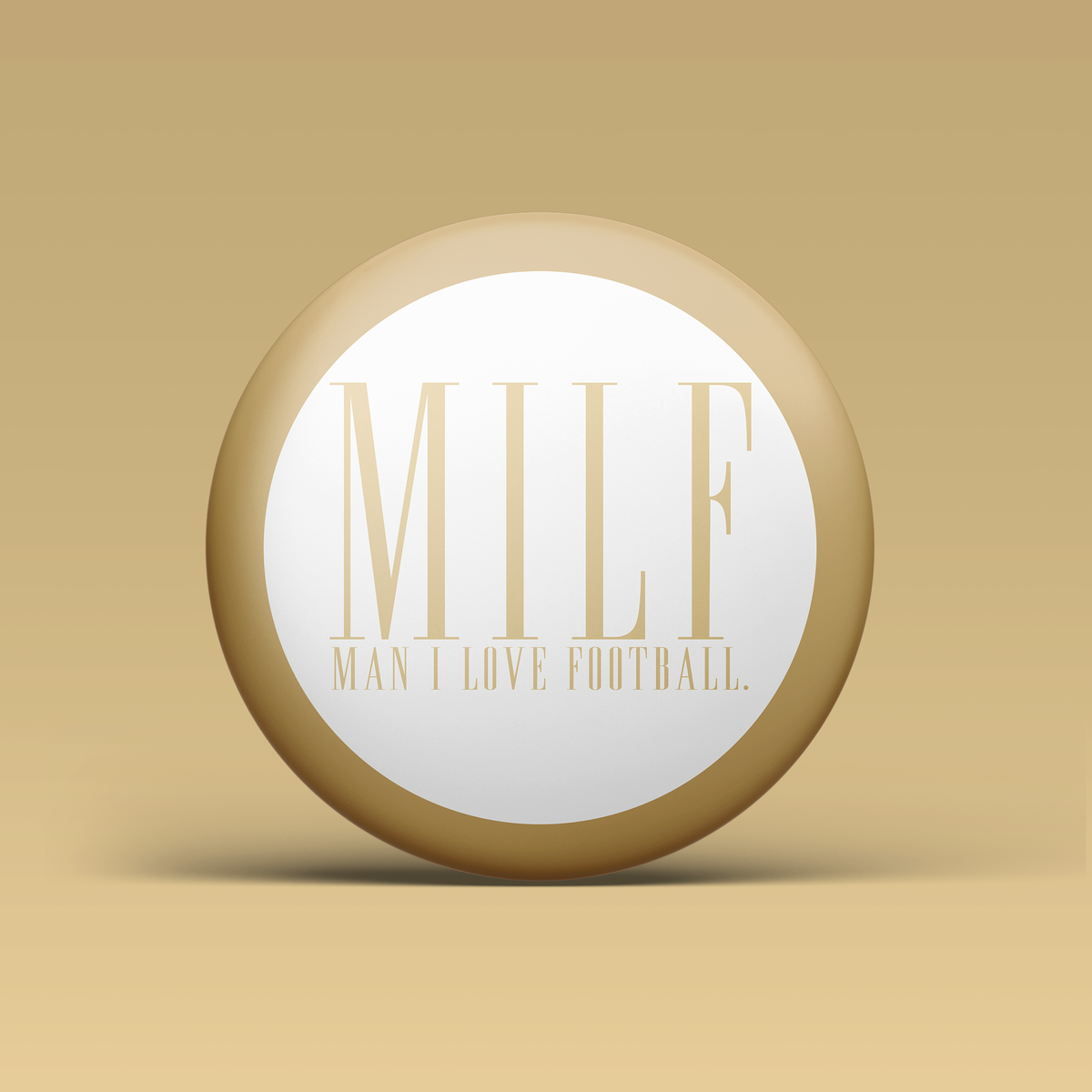 a white circle with a white text on it