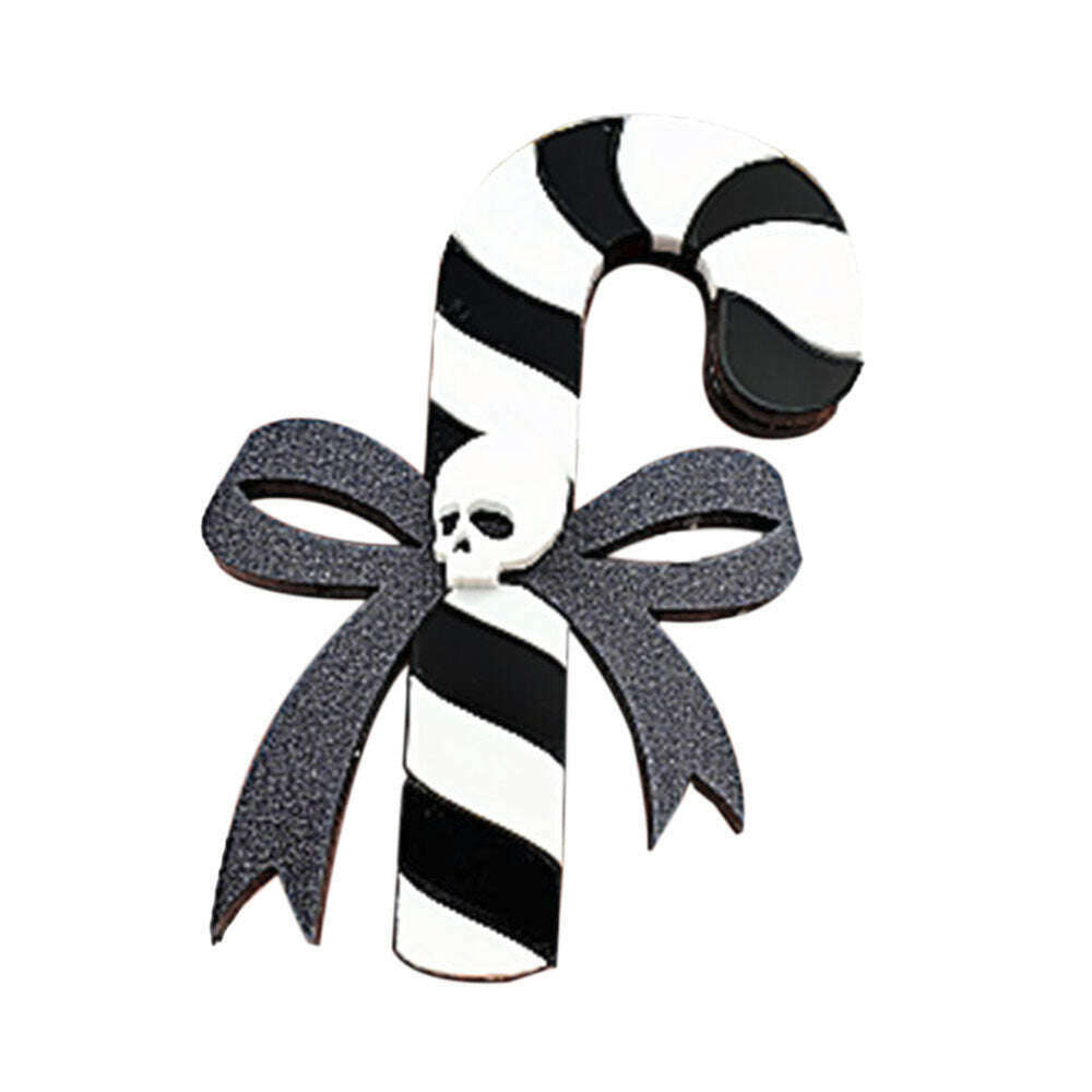 Gothic Candy Cane Brooch by Cherryloco