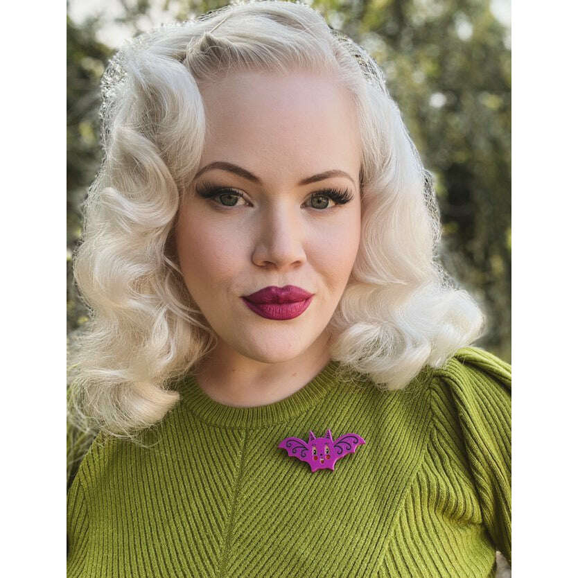 Gothic Glam Bat Scatter Pin PLUM by Johanna Parker x Lipstick & Chrome