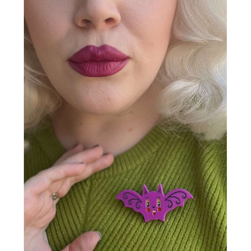 Gothic Glam Bat Scatter Pin PLUM by Johanna Parker x Lipstick & Chrome
