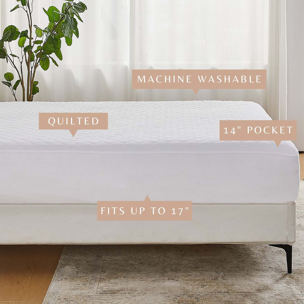 Machine Washable Quilted Mattress Pad - Wyeth Collection