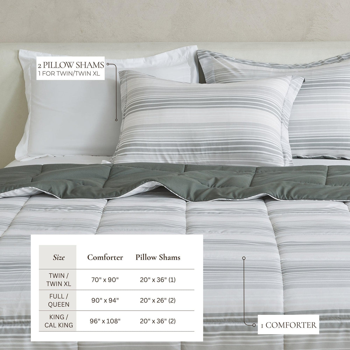 Reversible Comforter Set - Odette Collection