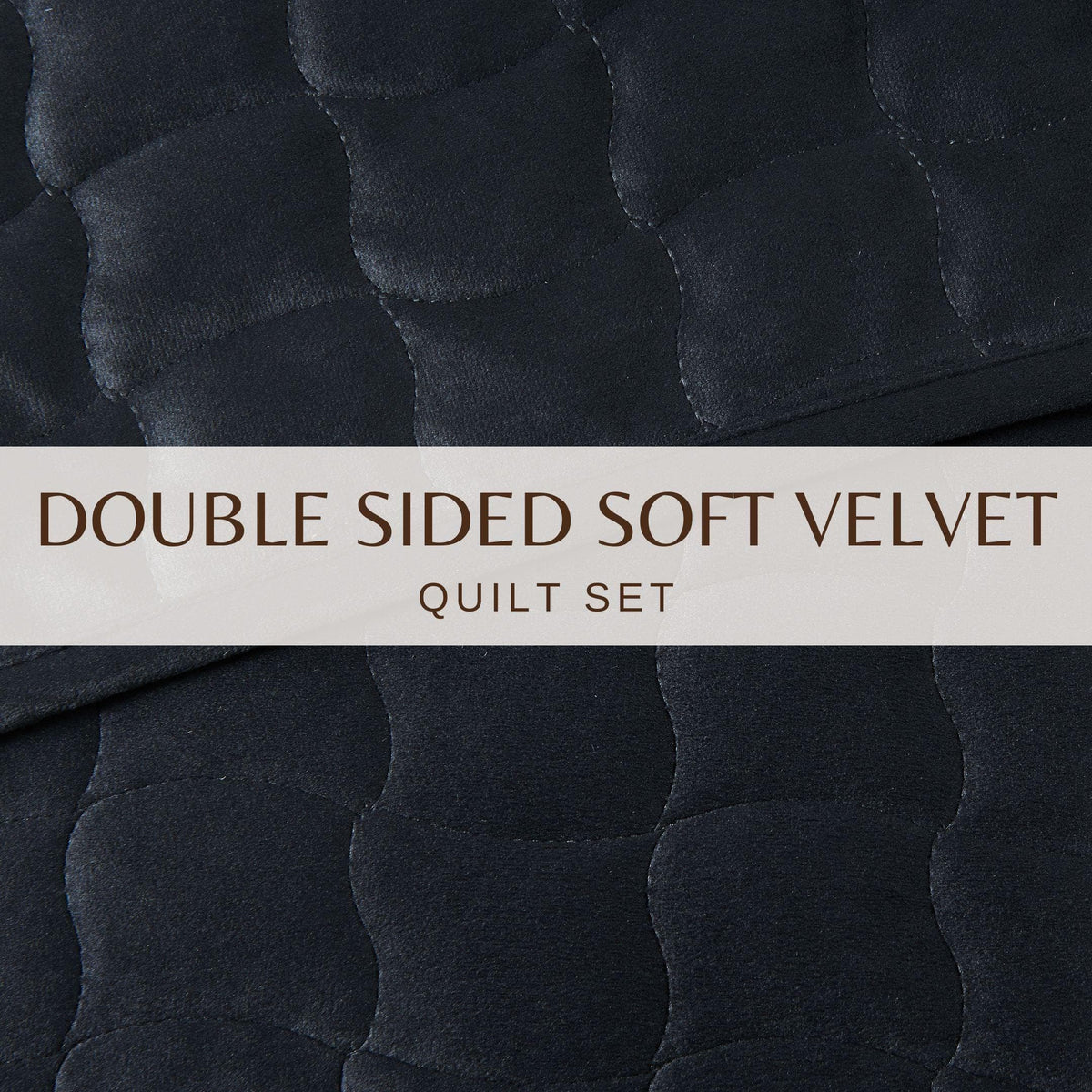 Velvet Box-Stitched Quilt Set - Vivica Collection
