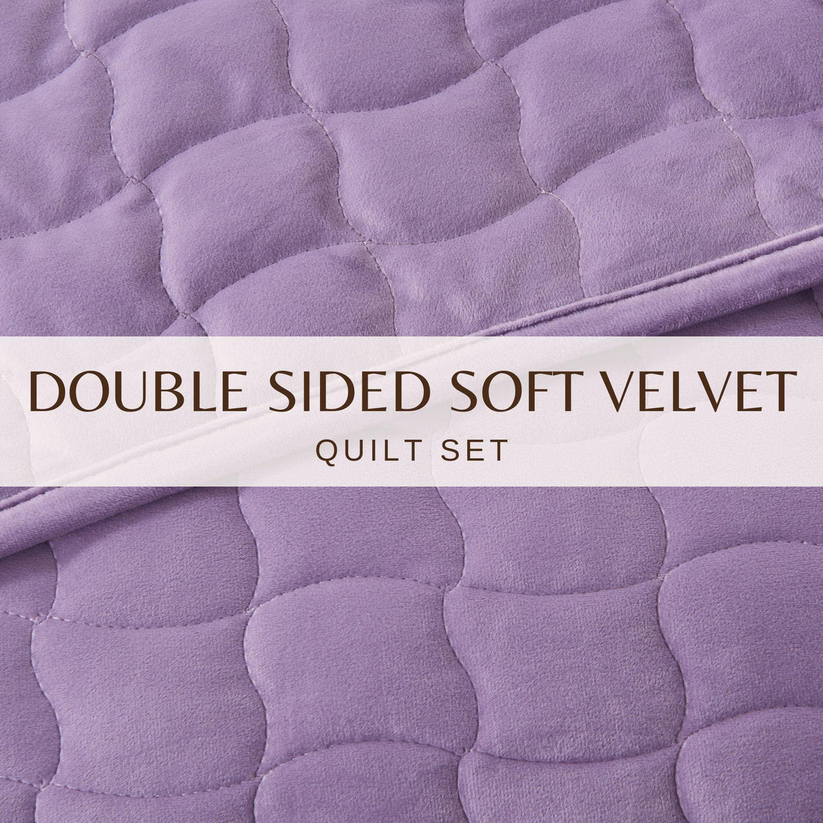 Velvet Box-Stitched Quilt Set - Vivica Collection