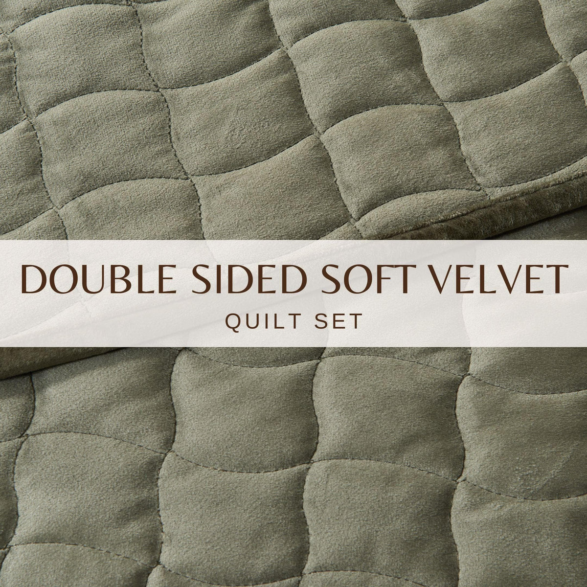 Velvet Box-Stitched Quilt Set - Vivica Collection