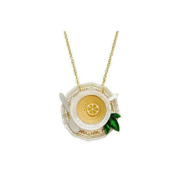 Green Teacup Necklace by Laliblue