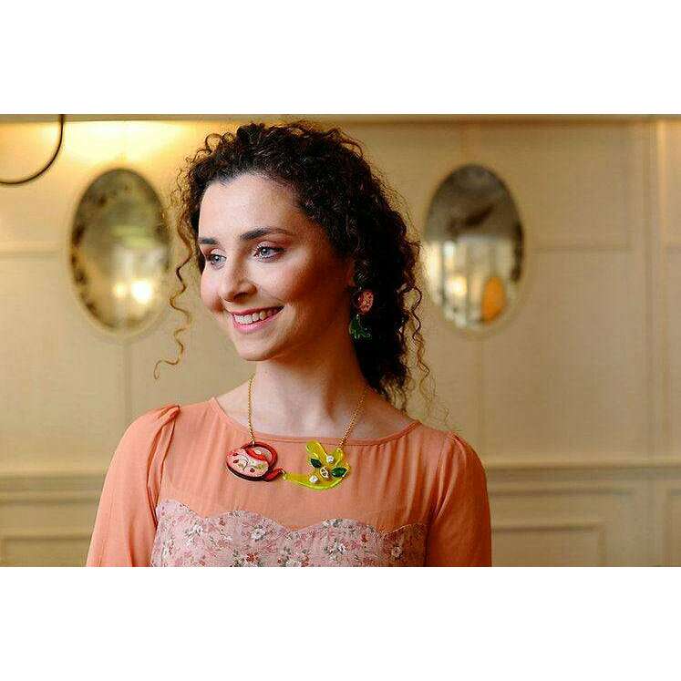 Green Teapot Necklace by Laliblue