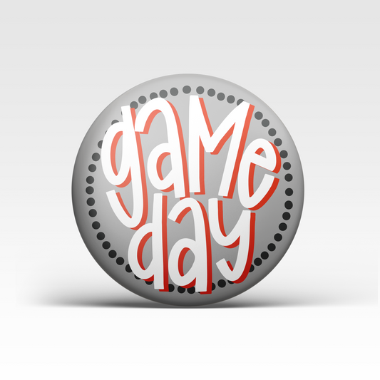 Polka Dot Game Day Button - Red