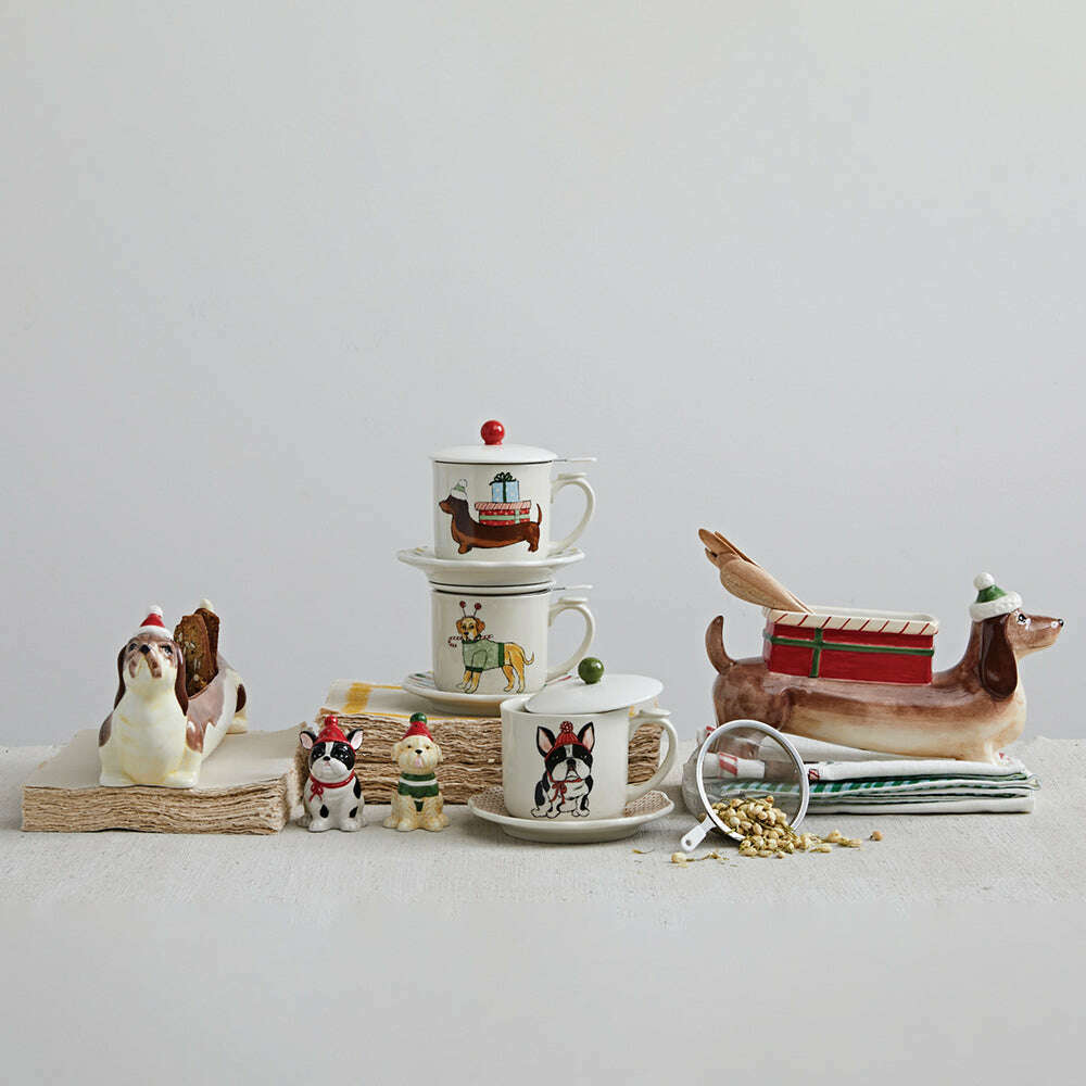 Hand-Painted Ceramic Dachshund Weiner Dog w/ Gift Planter