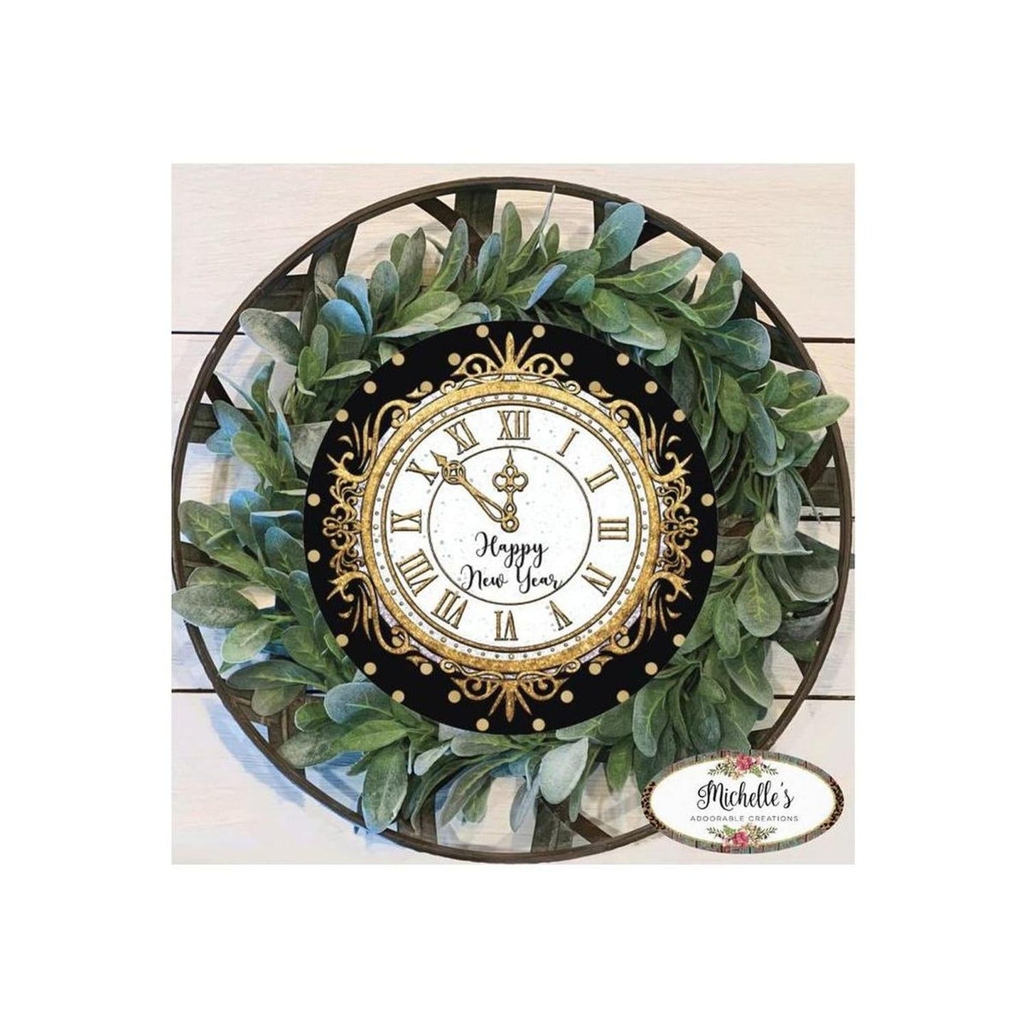 Happy New Year Clock Sign