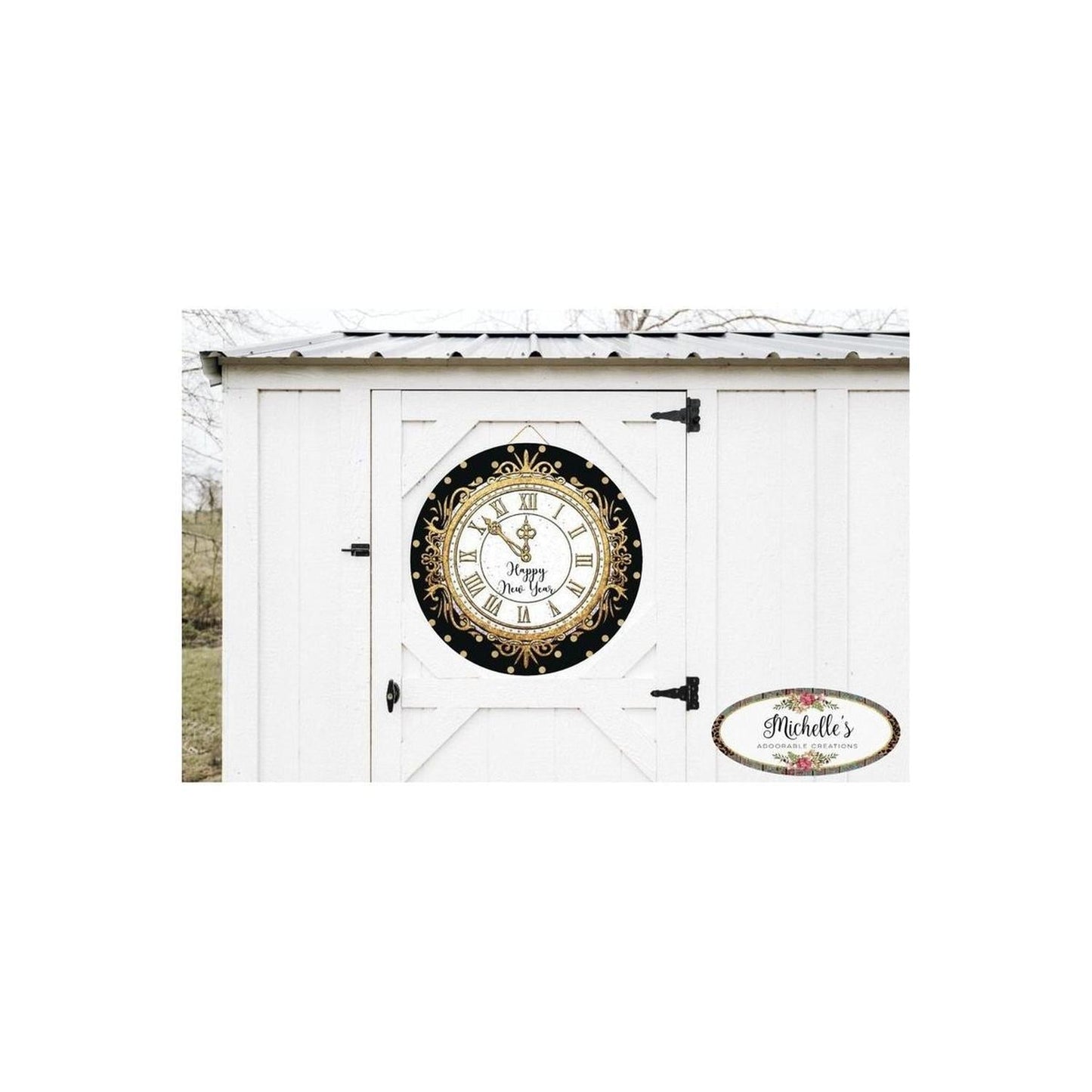 Happy New Year Clock Sign