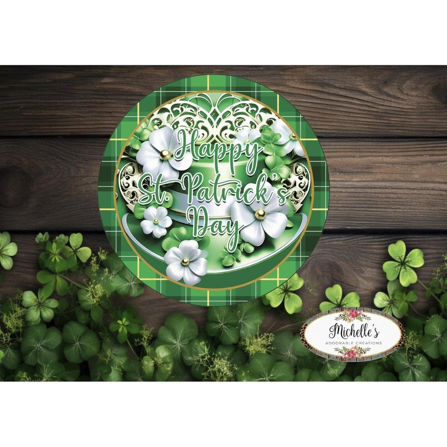 Happy Saint Patrick Day Hat Sign - Wreath Enhancement