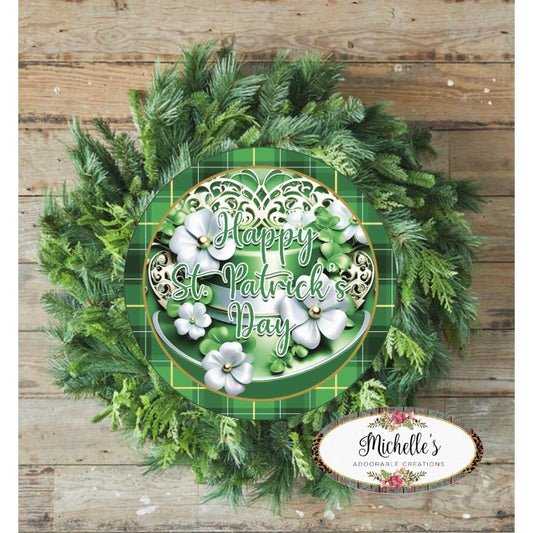 Happy Saint Patrick Day Hat Sign - Wreath Enhancement