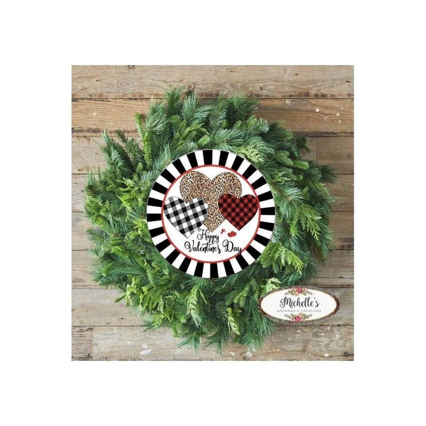 Happy Valentine Multi Pattern Hearts Sign