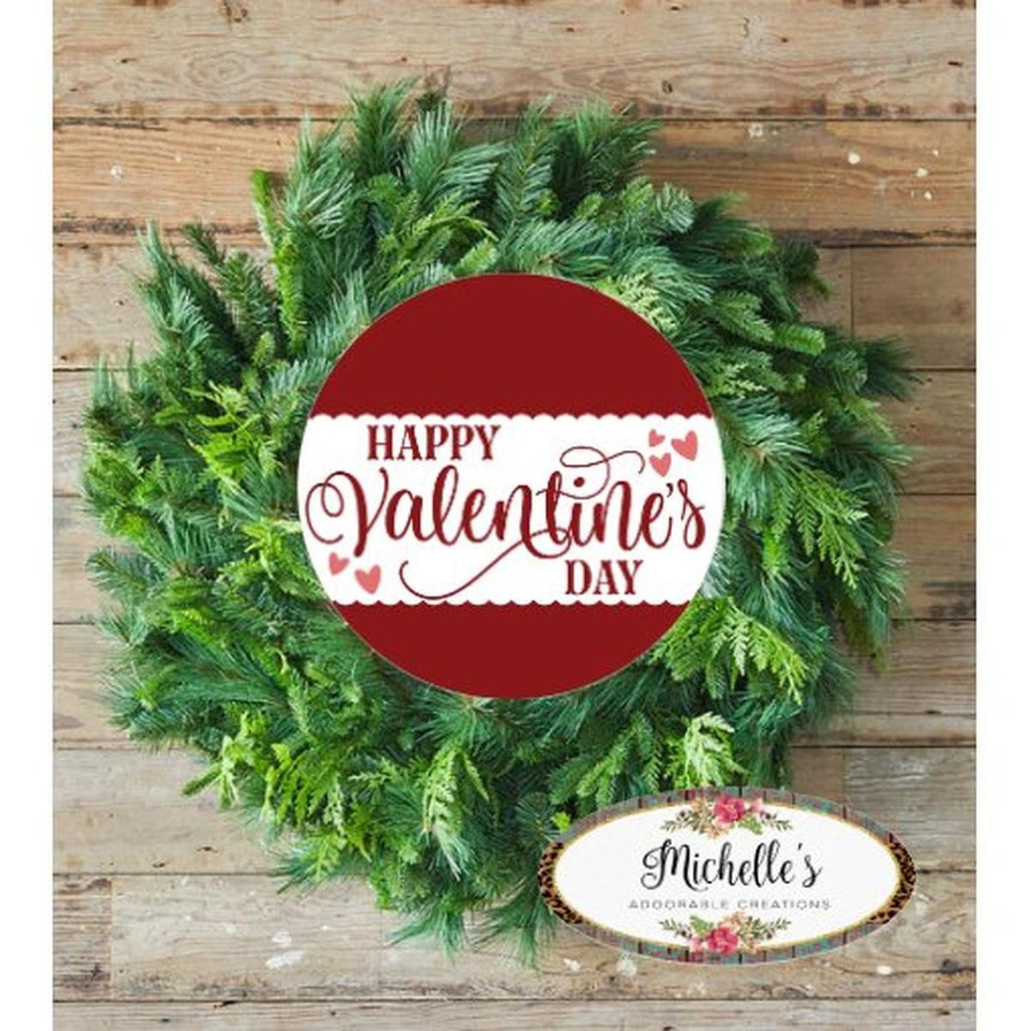 Happy Valentine's Day Round Metal Sign