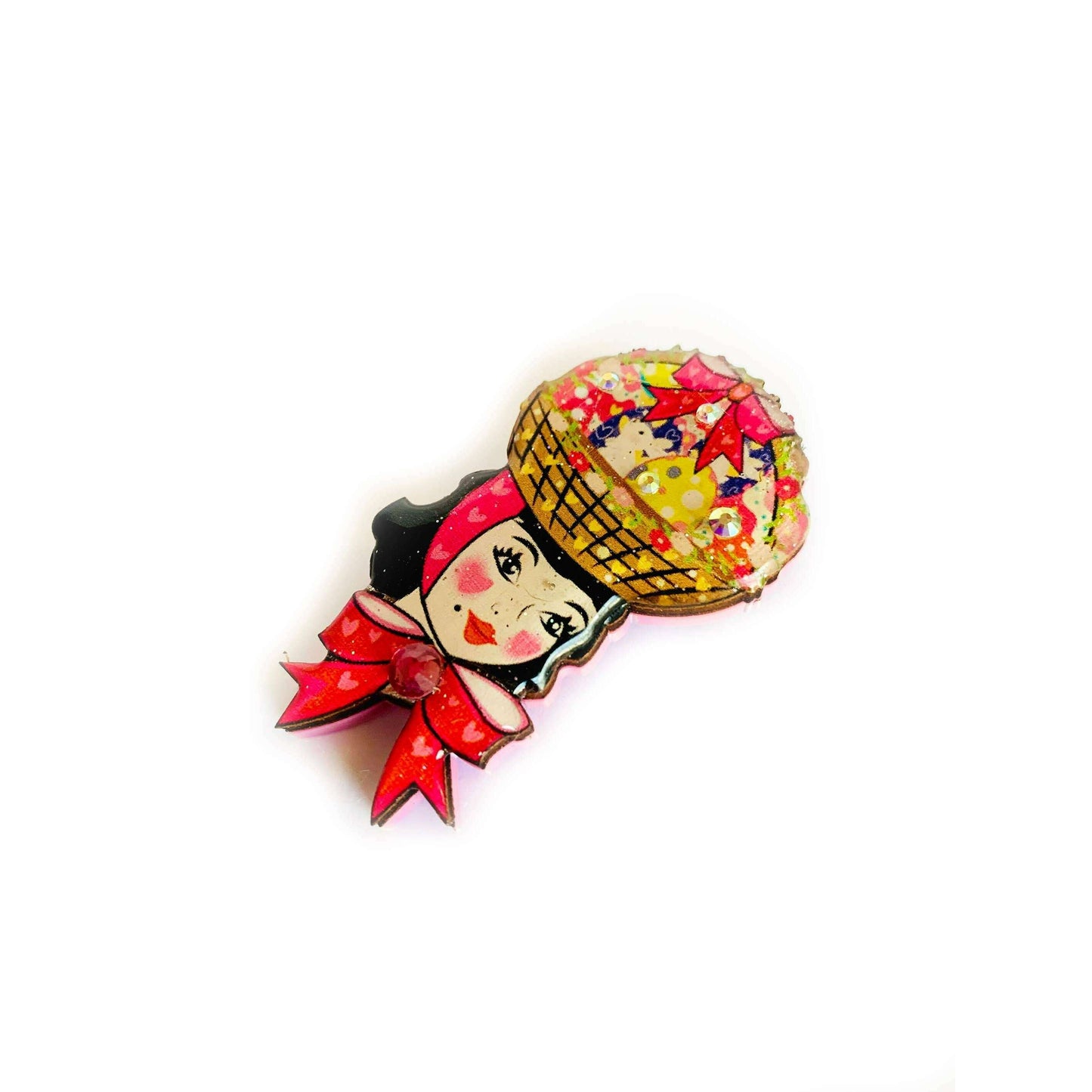 Harriet and her Easter Bonnet Brooch