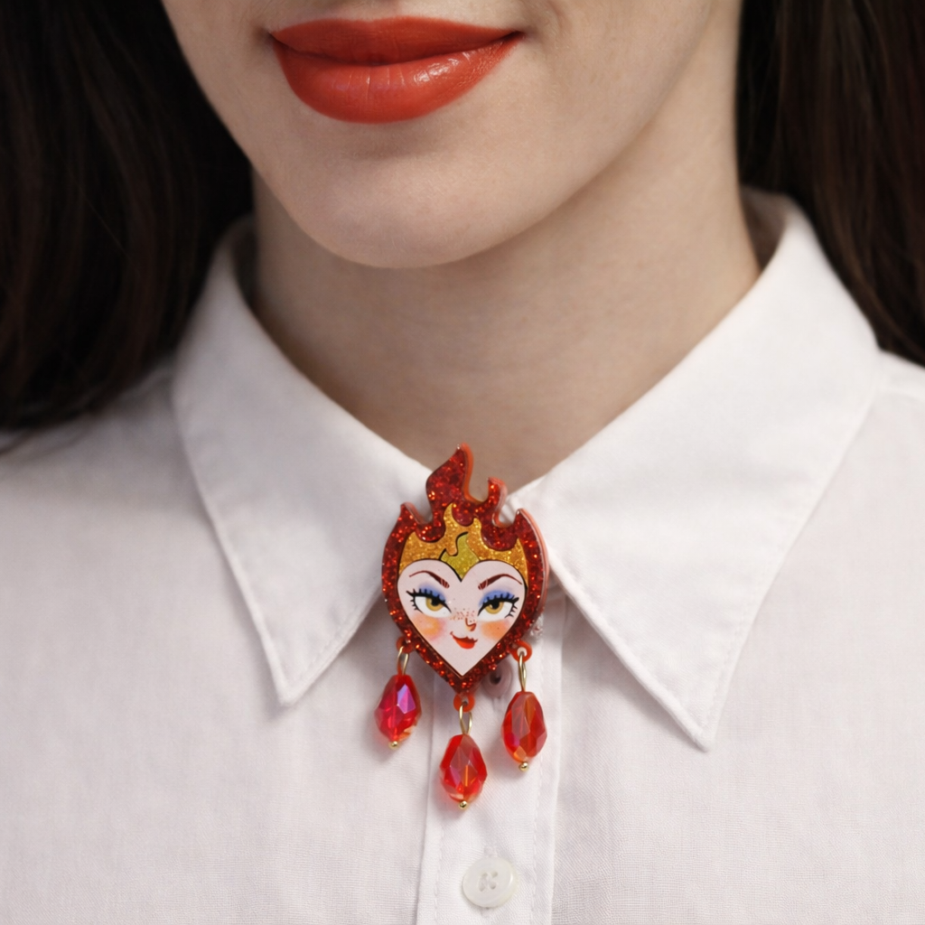 Heart on Fire Button Cover by Laliblue – Retro Statement Jewelry Laliblue