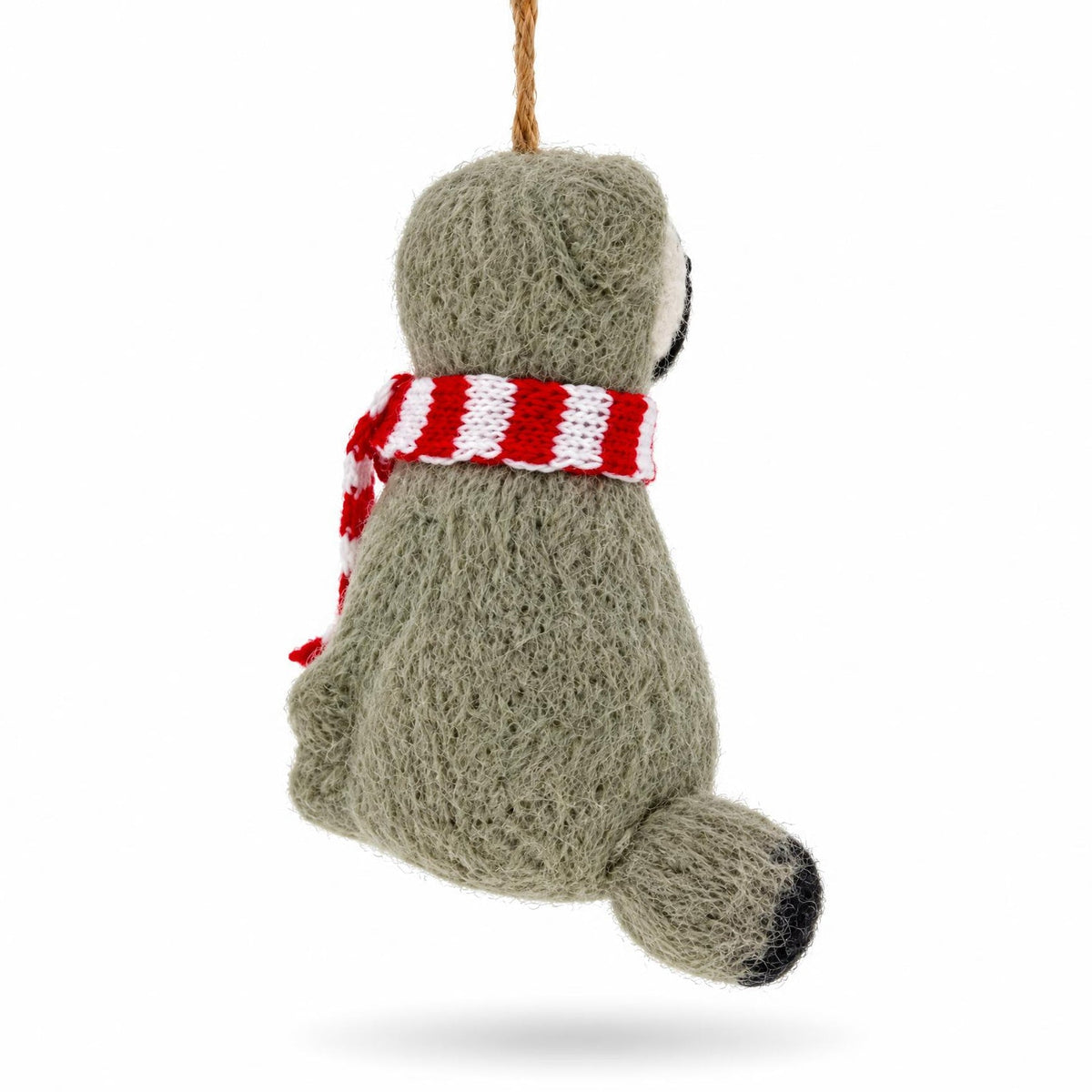 Raccoon Striped Scarf Felt Fabric Christmas Ornament