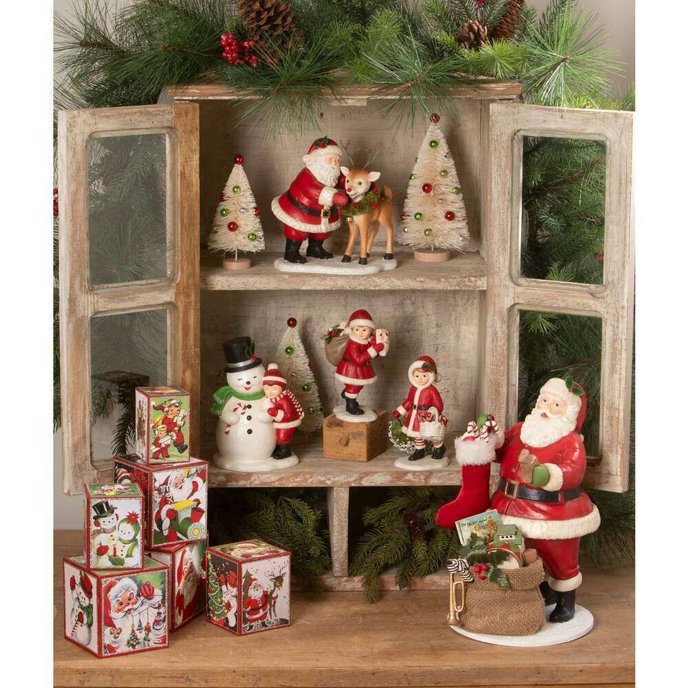 HO HO Santa with Rudolph by Bethany Lowe Designs