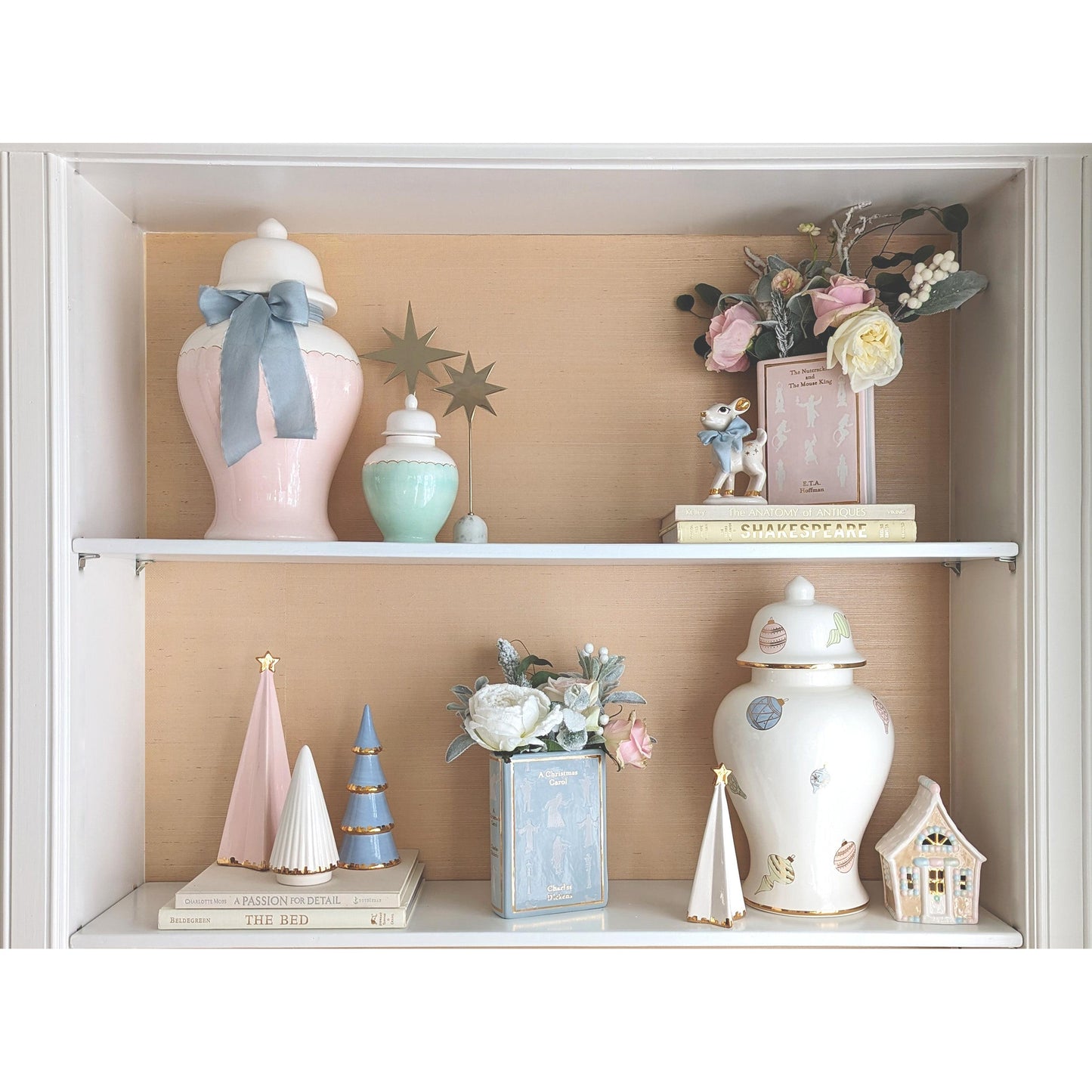 Christmas Classics Book Vase- A Christmas Carol in Hydrangea Light Blue