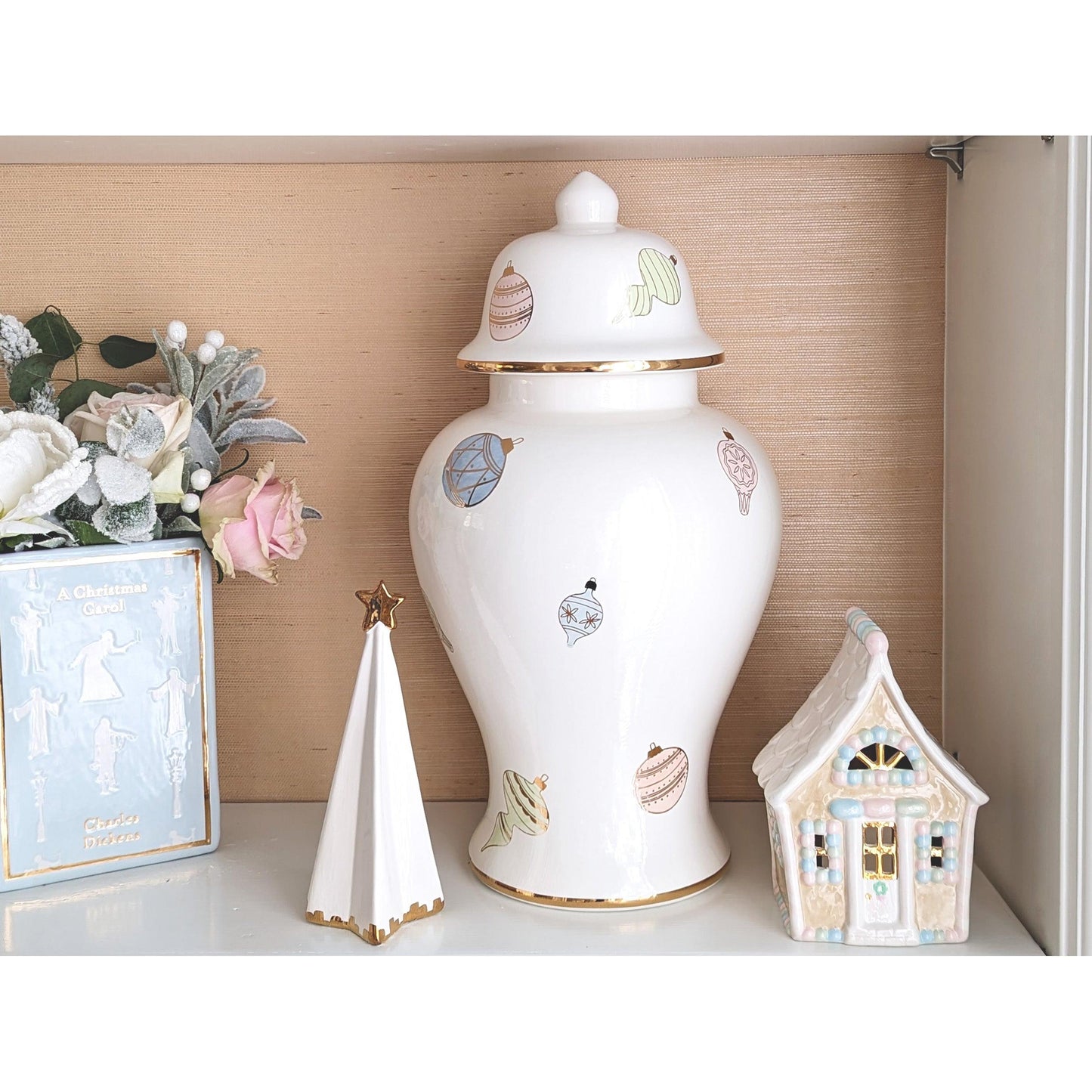 Christmas Classics Book Vase- A Christmas Carol in Hydrangea Light Blue